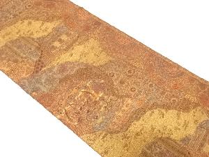 道長取りに向かい鳳凰・花唐草模様織り出し名古屋帯